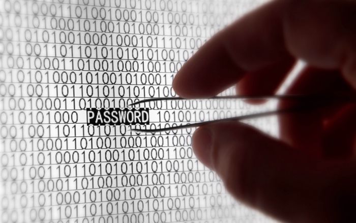 Palabra PASSWORD entre unos y ceros