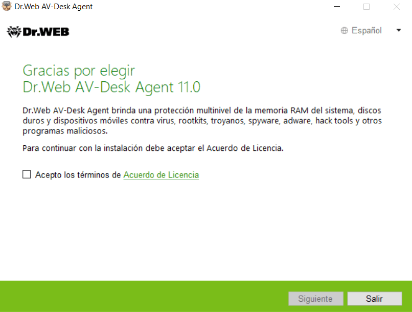 Análisis del antivirus Dr. Web