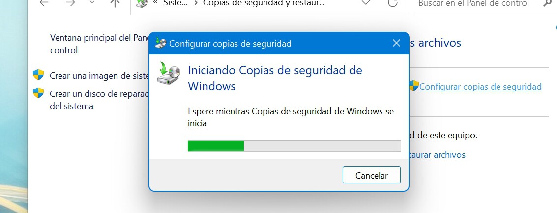 Sistema de backups de Windows