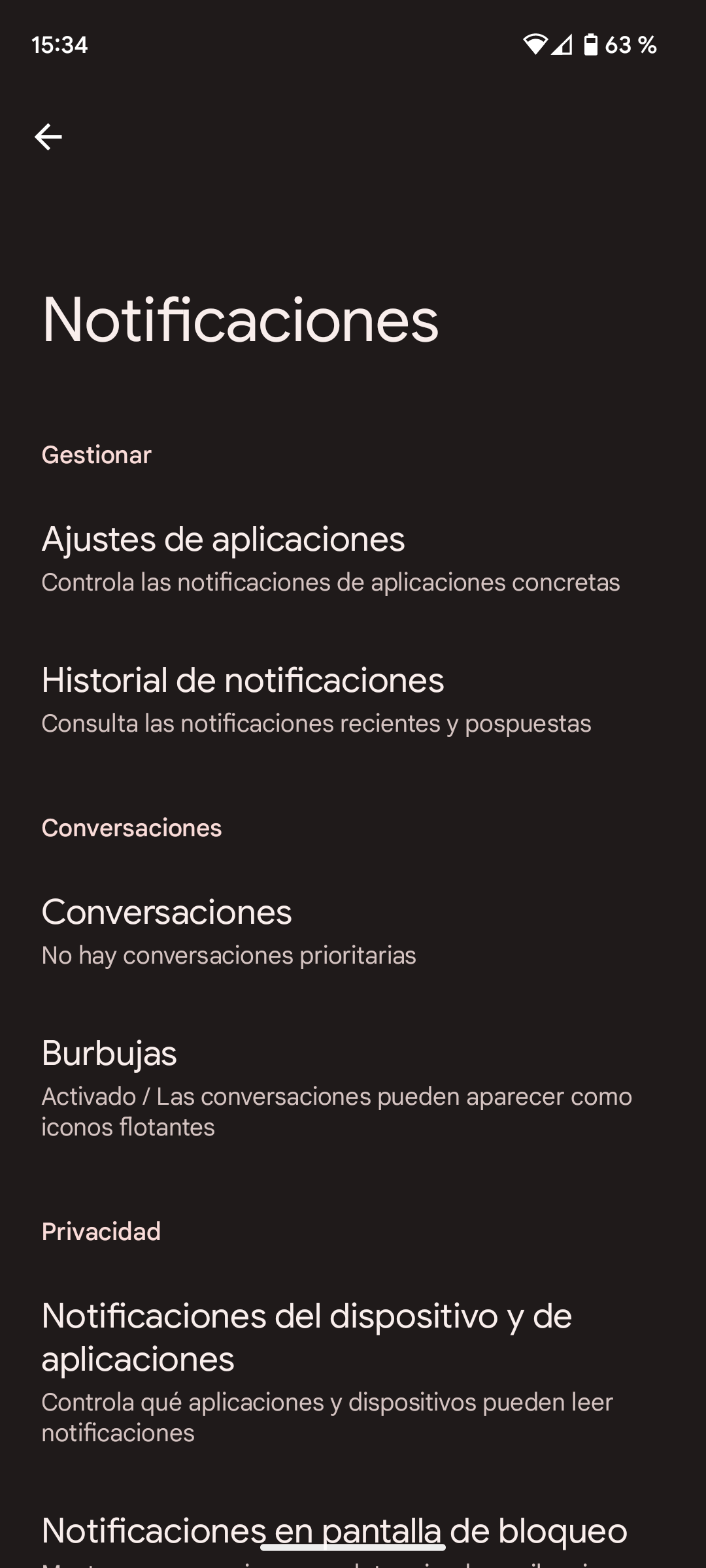 Desactiva las notificaciones del navegador desde la configuración de tu Android