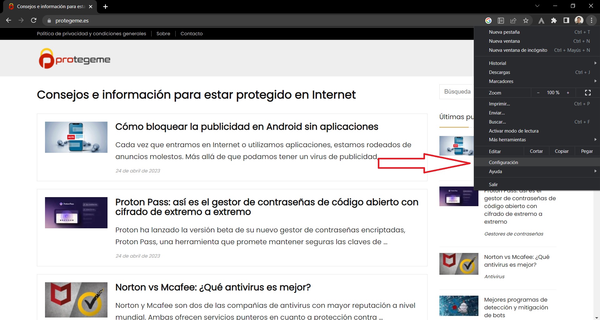 Protege tus datos en Chrome