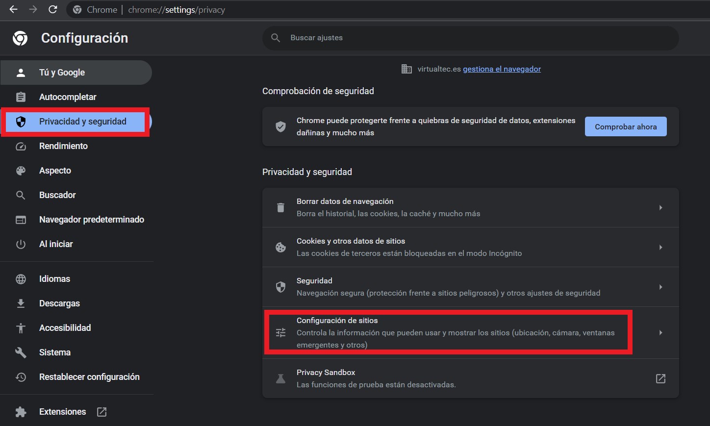 Desactiva las notificaciones de Google Chrome