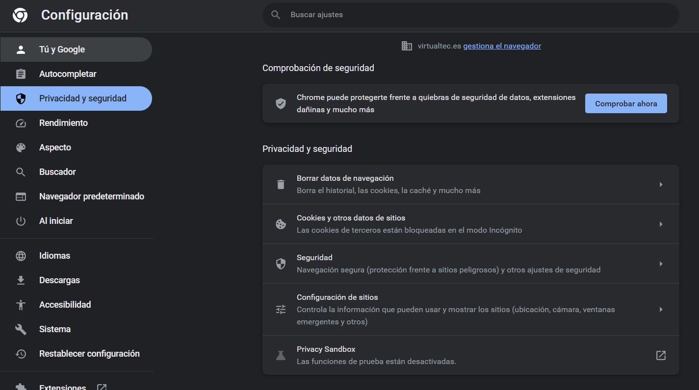 Protege tus datos en Chrome