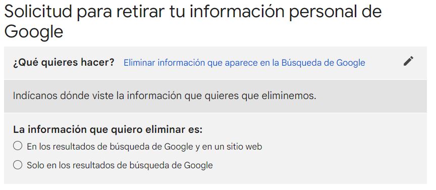 ¿Cómo quitar mis datos personales de Google?