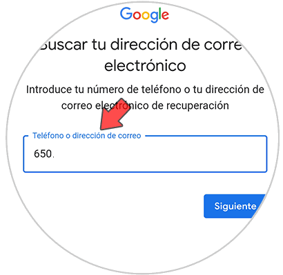 has olvidado correo electronico telefono o codigo recuperacion